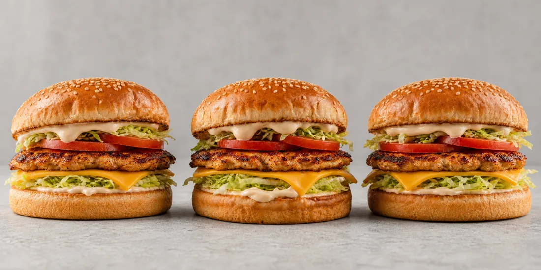Three burgers in a row